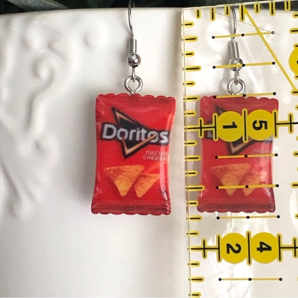 New Doritos Dangling Earrings Mini Food Cute Chips Snacks Fun Unique Party Gifts - Picture 2 of 7